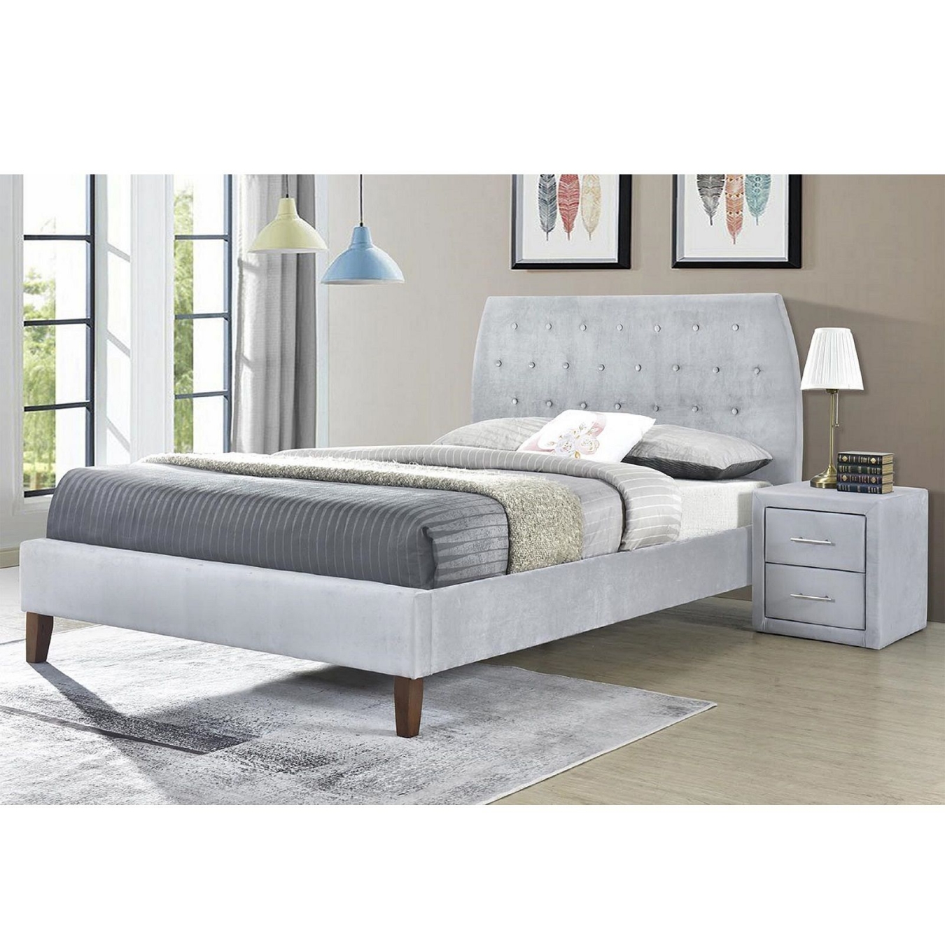 If you are looking for a bed which will be the focal point of your bedroom, this Angela Fabric Bedframe will be the best option. 